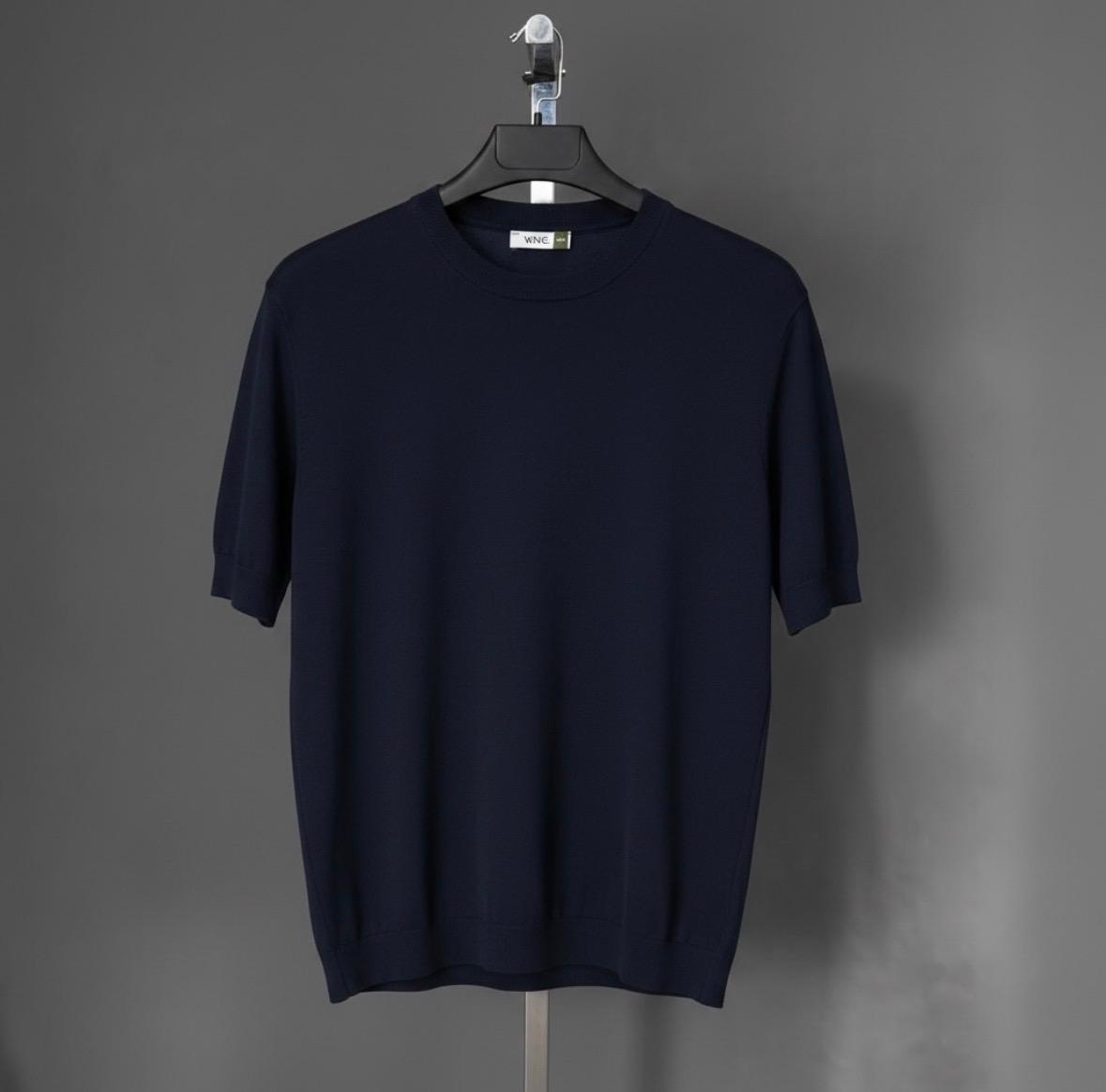 VN Trico Basic Regular Kesim T-Shirt Lacivert | Gri Fashion