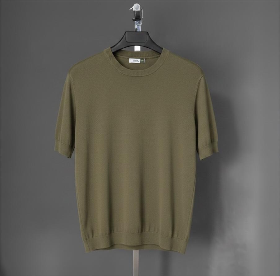 VN Trico Basic Regular Kesim T-Shirt Haki | Gri Fashion